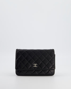 Chanel Black Wallet on Chain Bag in Lambskin Leather with Silver Hardware