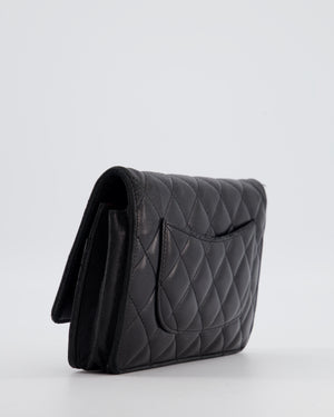 Chanel Black Wallet on Chain Bag in Lambskin Leather with Silver Hardware