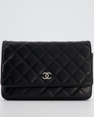 Chanel Black Wallet on Chain Bag in Lambskin Leather with Silver Hardware