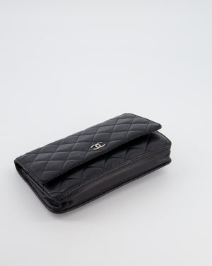 Chanel Black Wallet on Chain Bag in Lambskin Leather with Silver Hardware