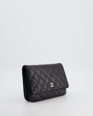 Chanel Black Wallet on Chain Bag in Lambskin Leather with Silver Hardware