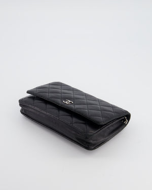 Chanel Black Wallet on Chain Bag in Lambskin Leather with Silver Hardware