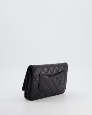 Chanel Black Wallet on Chain Bag in Lambskin Leather with Silver Hardware