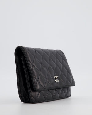 Chanel Black Wallet on Chain Bag in Lambskin Leather with Silver Hardware