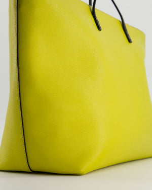 Fendi Monster Roll Tote Bag in Yellow Vitello Elite Leather with Silver Hardware