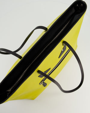 Fendi Monster Roll Tote Bag in Yellow Vitello Elite Leather with Silver Hardware