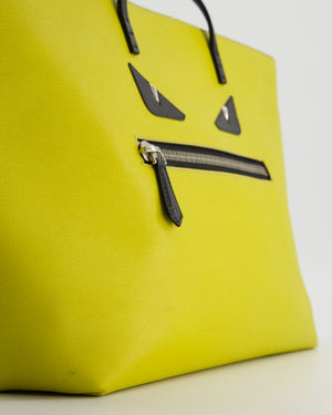 Fendi Monster Roll Tote Bag in Yellow Vitello Elite Leather with Silver Hardware