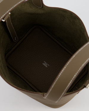 *RARE* Hermès Picotin Lock Bag 18cm in Etoupe Clemence Leather with Palladium Hardware