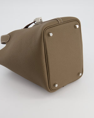 *RARE* Hermès Picotin Lock Bag 18cm in Etoupe Clemence Leather with Palladium Hardware