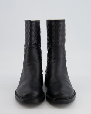 Gucci Black Leather GG Logo Boots with Zip and Back Logo Detail Size EU 36 RRP £895