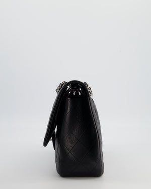 Chanel Black Jumbo Classic Double Flap Bag in Caviar Leather with Silver Hardware