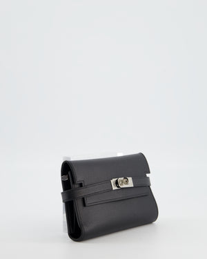 Hermès Kelly Depliant Wallet in Black Epsom Leather with Palladium Hardware