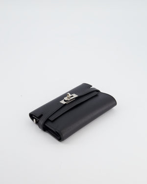 Hermès Kelly Depliant Wallet in Black Epsom Leather with Palladium Hardware