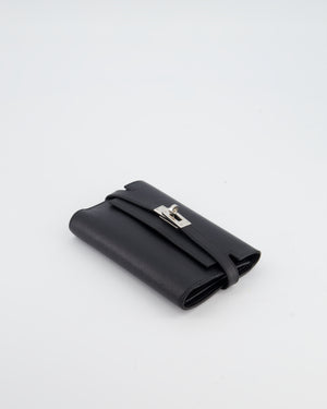Hermès Kelly Depliant Wallet in Black Epsom Leather with Palladium Hardware