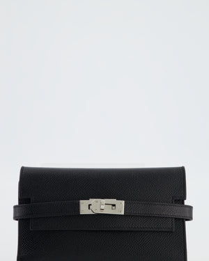 Hermès Kelly Depliant Wallet in Black Epsom Leather with Palladium Hardware