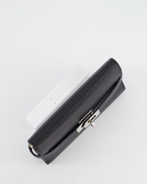 Hermès Kelly Depliant Wallet in Black Epsom Leather with Palladium Hardware