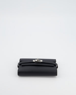 Hermès Kelly Depliant Wallet in Black Epsom Leather with Palladium Hardware