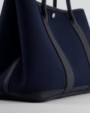 Hermès Bleu Marine Toile Canvas and Bleu Indigo Negonda Leather Garden Party 36 Bag with Palladium Hardware