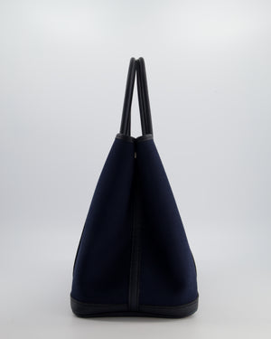 Hermès Bleu Marine Toile Canvas and Bleu Indigo Negonda Leather Garden Party 36 Bag with Palladium Hardware