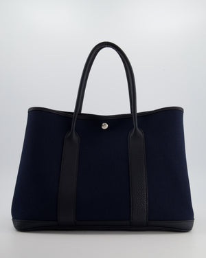 Hermès Bleu Marine Toile Canvas and Bleu Indigo Negonda Leather Garden Party 36 Bag with Palladium Hardware