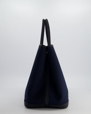 Hermès Bleu Marine Toile Canvas and Bleu Indigo Negonda Leather Garden Party 36 Bag with Palladium Hardware