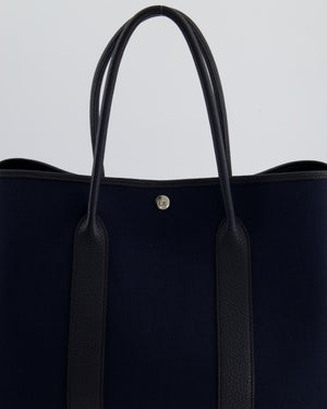 Hermès Bleu Marine Toile Canvas and Bleu Indigo Negonda Leather Garden Party 36 Bag with Palladium Hardware