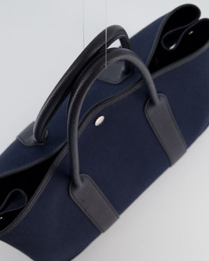 Hermès Bleu Marine Toile Canvas and Bleu Indigo Negonda Leather Garden Party 36 Bag with Palladium Hardware