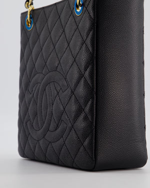 Chanel Black Petite Shopping Tote PST in Caviar Leather with Gold Hardware