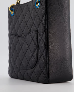 Chanel Black Petite Shopping Tote PST in Caviar Leather with Gold Hardware