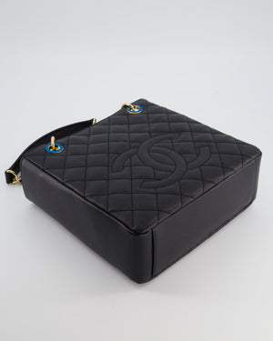 Chanel Black Petite Shopping Tote PST in Caviar Leather with Gold Hardware