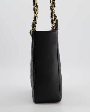 Chanel Black Petite Shopping Tote PST in Caviar Leather with Gold Hardware