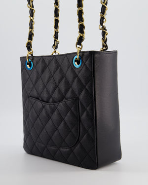Chanel Black Petite Shopping Tote PST in Caviar Leather with Gold Hardware