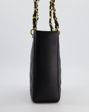 Chanel Black Petite Shopping Tote PST in Caviar Leather with Gold Hardware