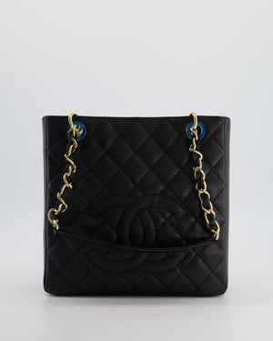 Chanel Black Petite Shopping Tote PST in Caviar Leather with Gold Hardware