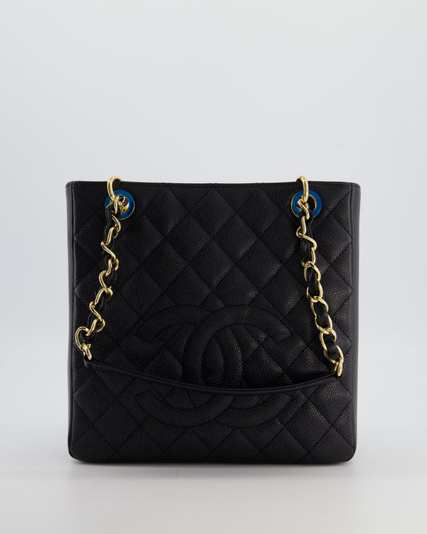 Chanel Black Petite Shopping Tote PST in Caviar Leather with Gold Hardware