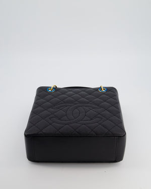Chanel Black Petite Shopping Tote PST in Caviar Leather with Gold Hardware