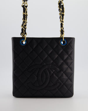 Chanel Black Petite Shopping Tote PST in Caviar Leather with Gold Hardware