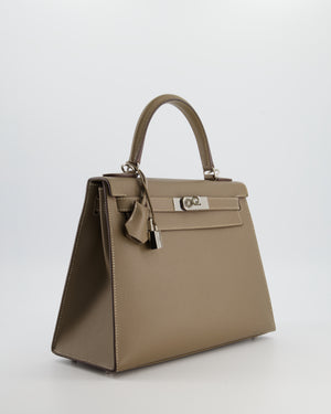 Hermès Kelly Sellier Bag 28cm in Etoupe Epsom Leather with Palladium Hardware