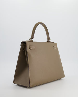 Hermès Kelly Sellier Bag 28cm in Etoupe Epsom Leather with Palladium Hardware