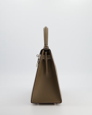 Hermès Kelly Sellier Bag 28cm in Etoupe Epsom Leather with Palladium Hardware