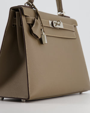 Hermès Kelly Sellier Bag 28cm in Etoupe Epsom Leather with Palladium Hardware