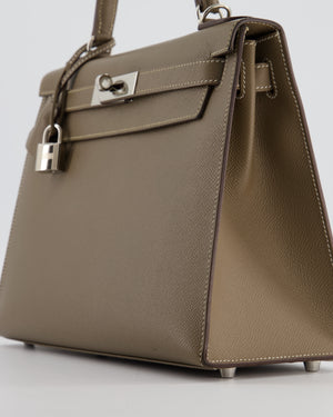 Hermès Kelly Sellier Bag 28cm in Etoupe Epsom Leather with Palladium Hardware