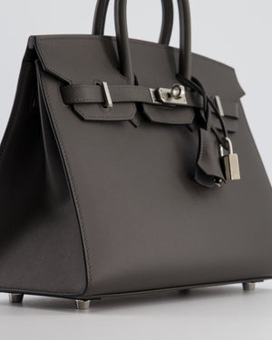 Hermes Birkin 25cm in Graphite Madame Leather with Gold Hardware