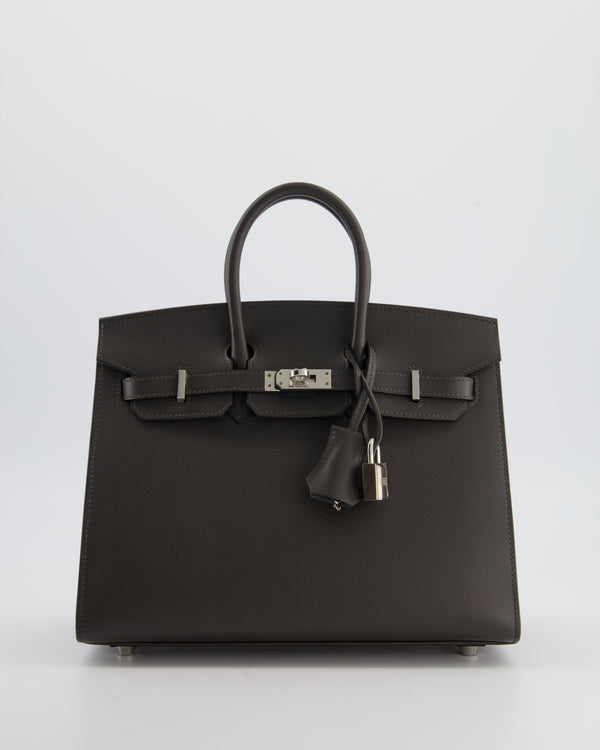 Hermes Birkin 25cm in Graphite Madame Leather with Gold Hardware