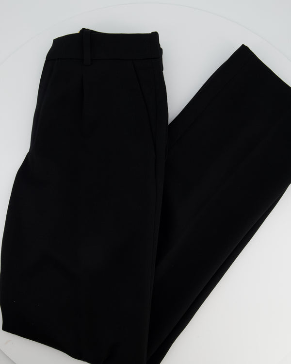 Saint Laurent Black Pin Stripe Straight Leg Trousers Size FR 36 (UK 8)