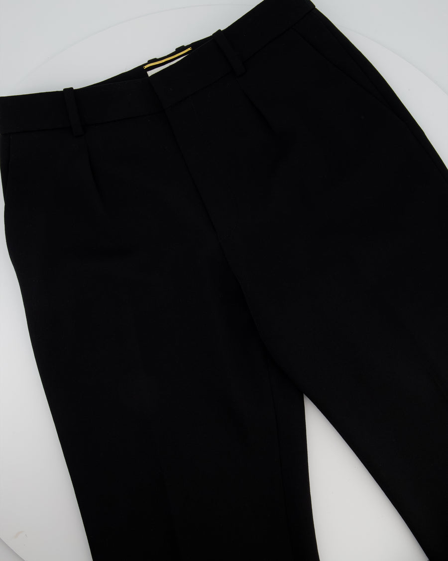 Saint Laurent Black Pin Stripe Straight Leg Trousers Size FR 36 (UK 8)