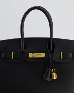 *VERY RARE* Hermès Birkin 30 Sellier Bag in Noir Madame Leather with Gold Hardware