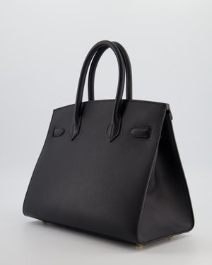 *VERY RARE* Hermès Birkin 30 Sellier Bag in Noir Madame Leather with Gold Hardware