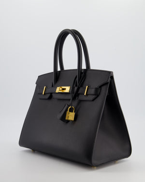 *VERY RARE* Hermès Birkin 30 Sellier Bag in Noir Madame Leather with Gold Hardware