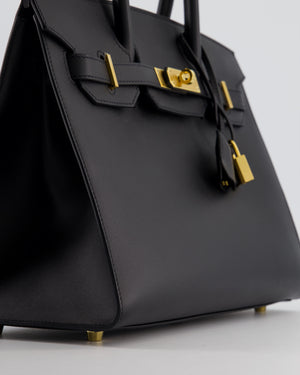 *VERY RARE* Hermès Birkin 30 Sellier Bag in Noir Madame Leather with Gold Hardware